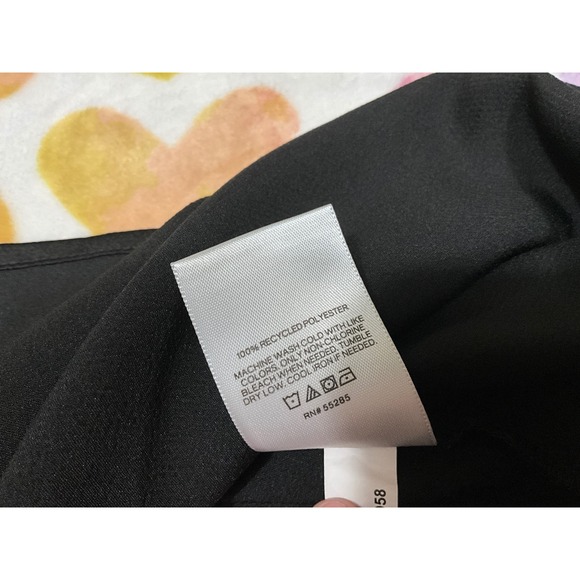 EXPRESS Black Sleeveless Mock Neck Tie Neck Blouse Top Women's L - Picture 5 of 5